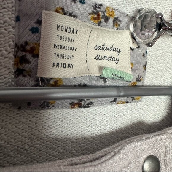 Saturday Sunday Light Gray Jacket comfy sweater zip up grey blazer style coat - Picture 5 of 6